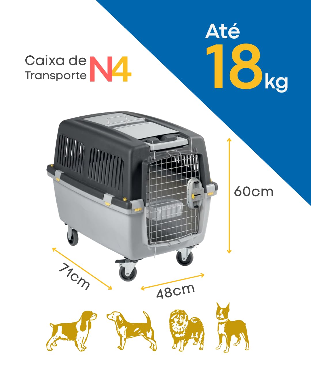 TRASPORTINO GULLIVER IATA 4 cm.71x51x50h. 10410