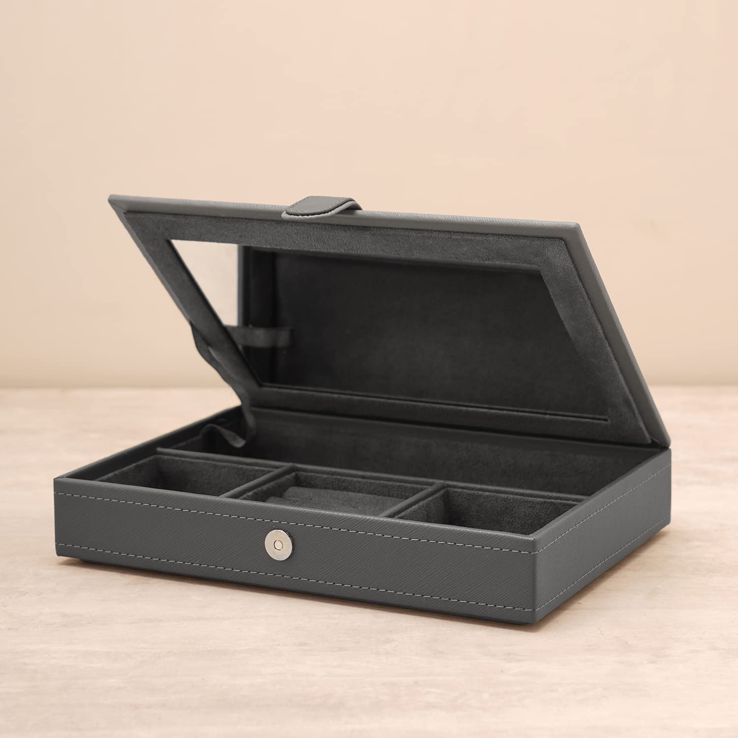 Pure Home + Living Grey Faux Leather Jewellery Box (B0BZZDD23V) Amazon Price History, Amazon Price Tracker