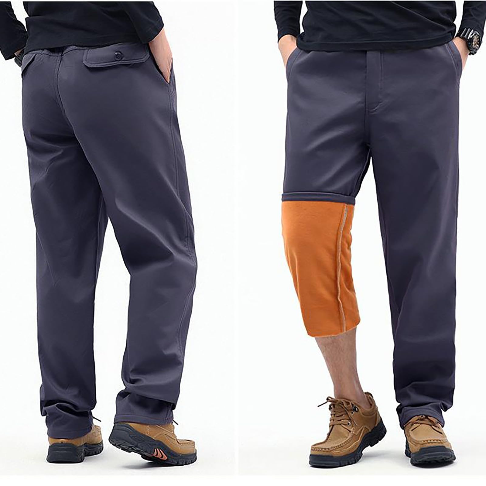 Pantalones de chándal térmicos para hombre, impermeables, con cintura plisada y expandible, corte clásico, pantalones militares para hombre