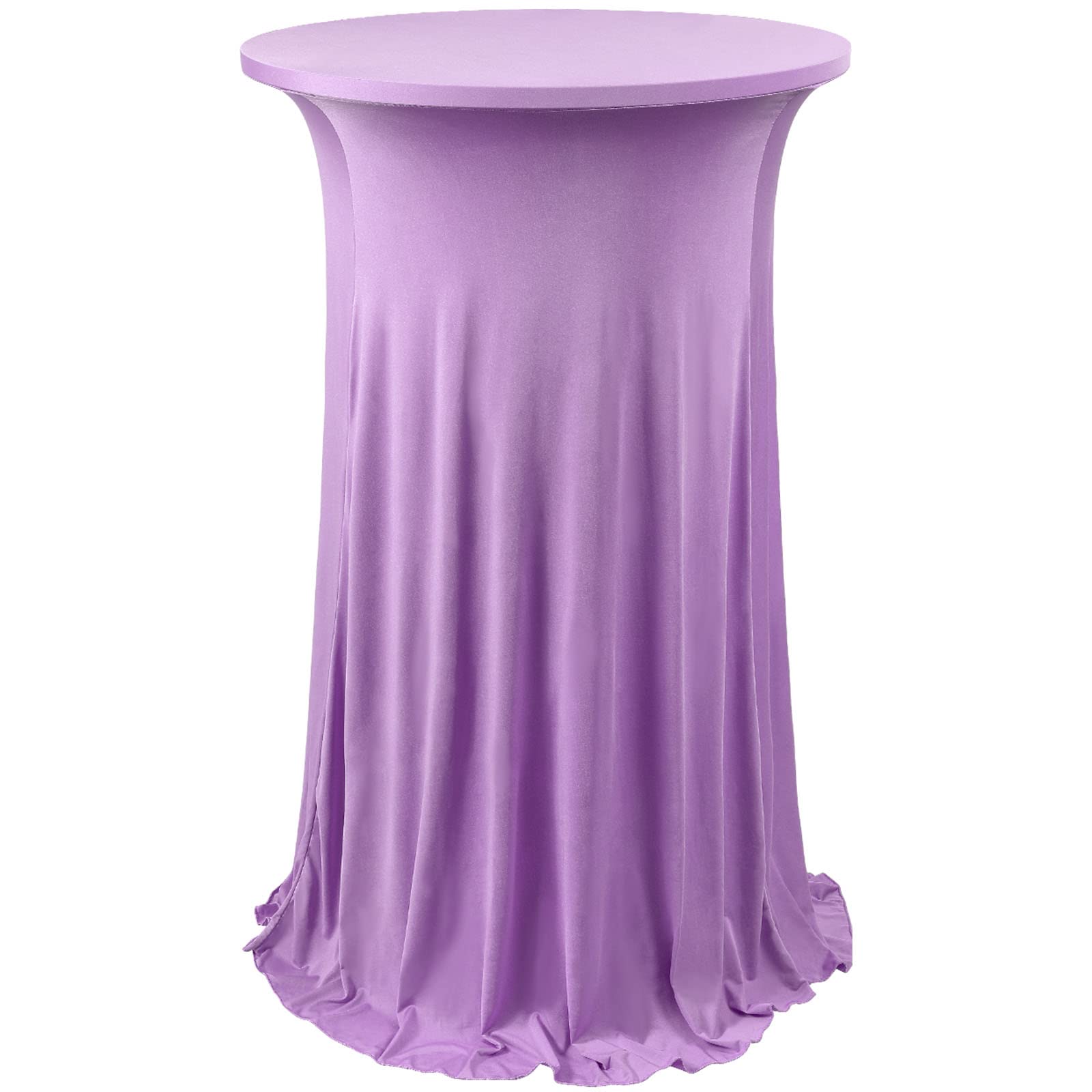 ANMINY Highboy Spandex Cocktail Table Covers with Ruffle Skirt Stretch Fitted Cocktail Tablecloth Linens for 32" D x 43" H Round Tables Washable