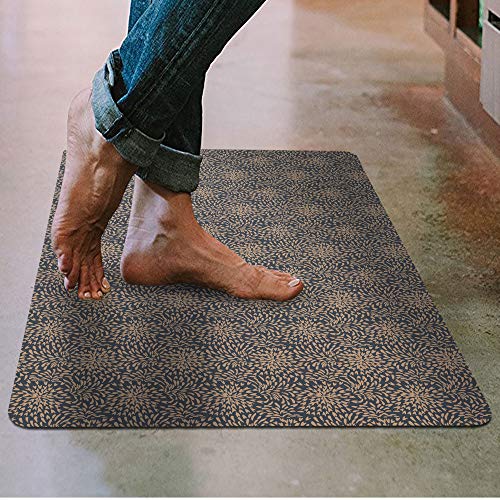 Shape28 Floor Mat Ultra-Thin Kitchen Rug with Non Slip Rubber Backing 35”x23”, Cappuccino