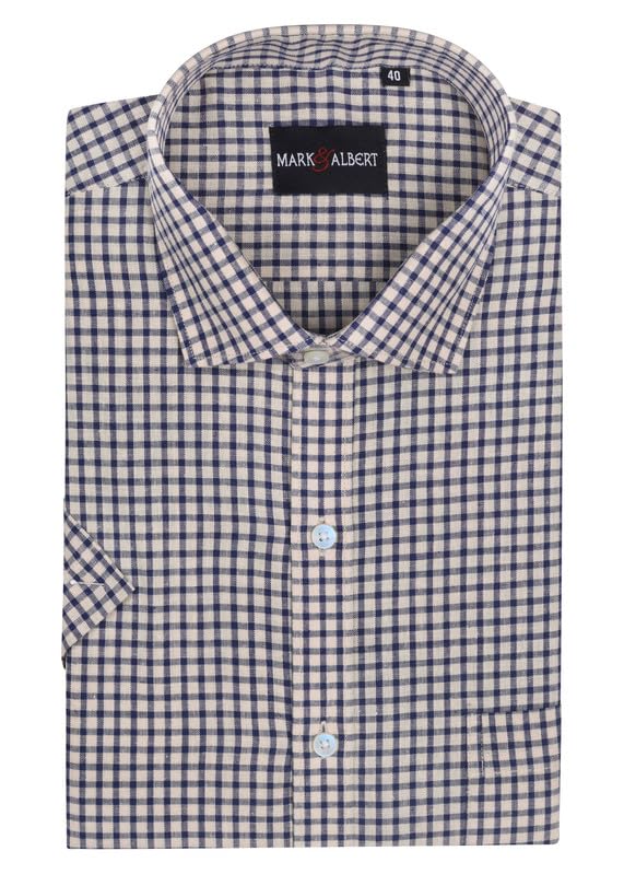 Image of Mark & Albert Men's Half Sleeves Cotton Formal Shirt
