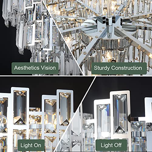 image for ANTILISHA Chrome Crystal Chandelier Lighting 24.5'' for Dining Rooms B