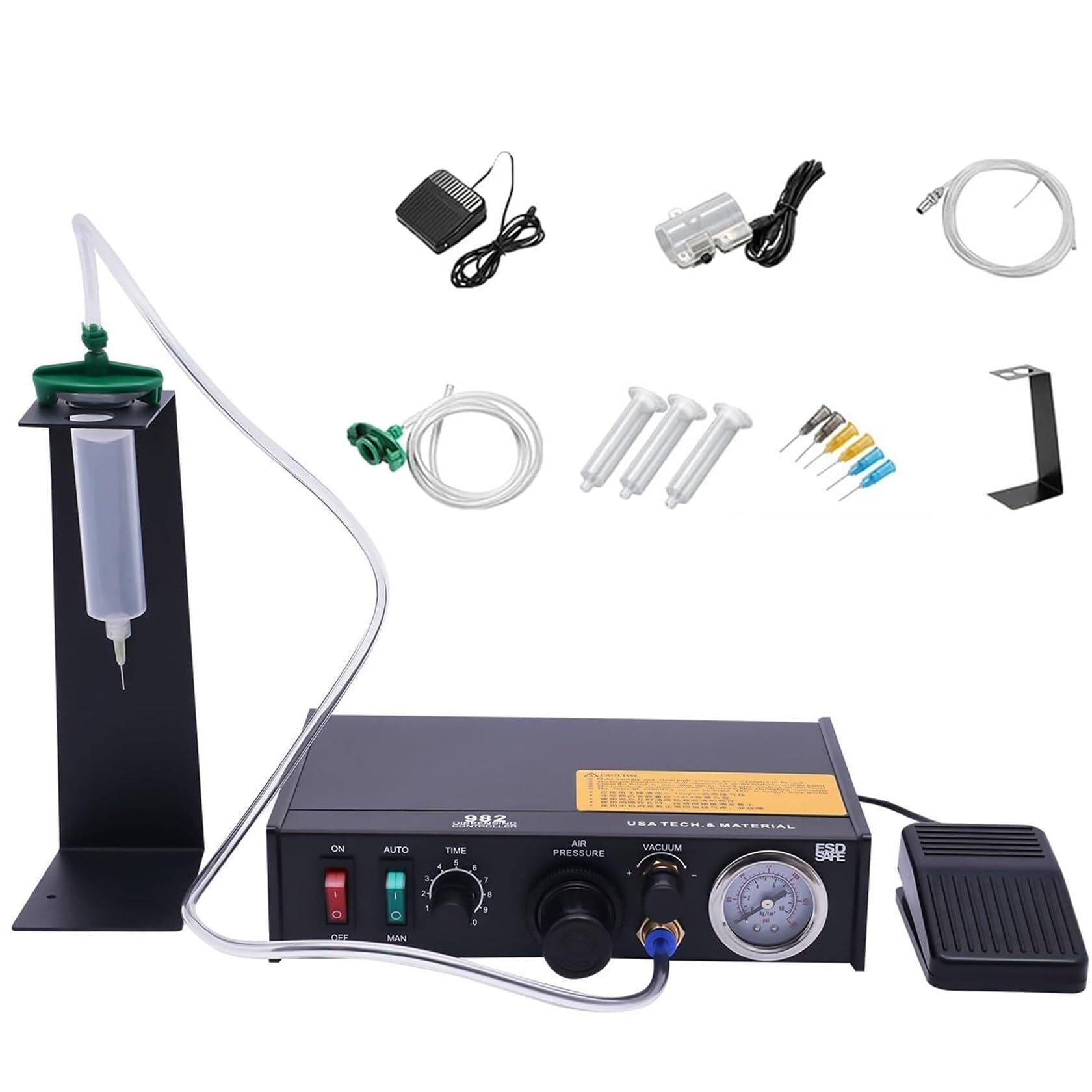 GYKOZY Pneumatic Dispensing Controller,Semi-Automatic/Manual Glue Dispenser Machine,Automatic Peristaltic Glue Dispenser