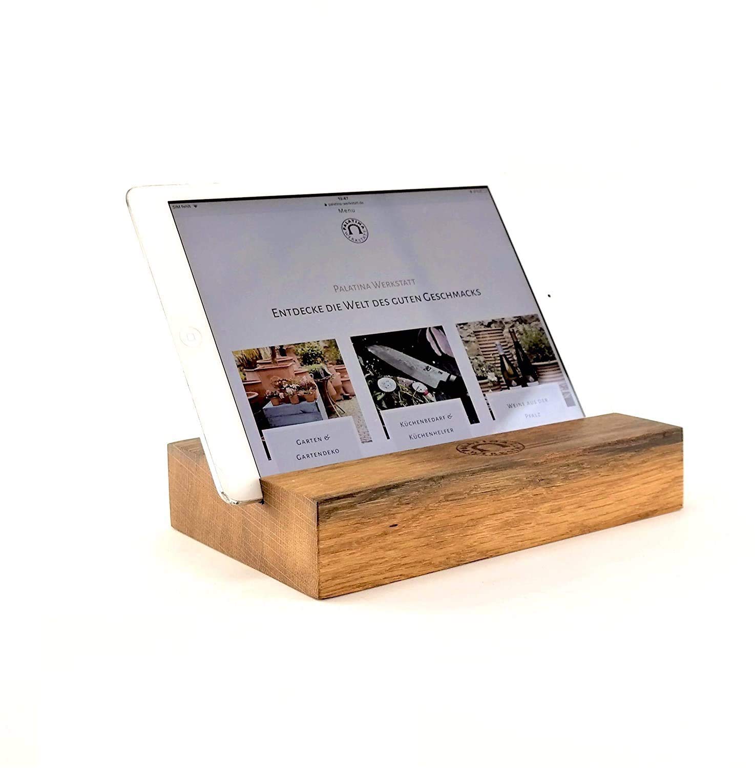 Palatina Werkstatt - Atril Portatil, Soporte Móvil para Tablet Madera Maciza Hecha a Mano para iPhone/iPad/Samsung VK: 49,90 €