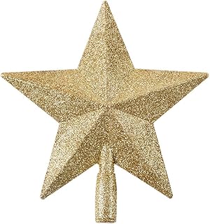 15CM 6Inch Gold Star Christmas Tree Topper Glitter Star Tree Top Star Christmas Tree Topper Tree Star Decoration Treetop Christmas Decor