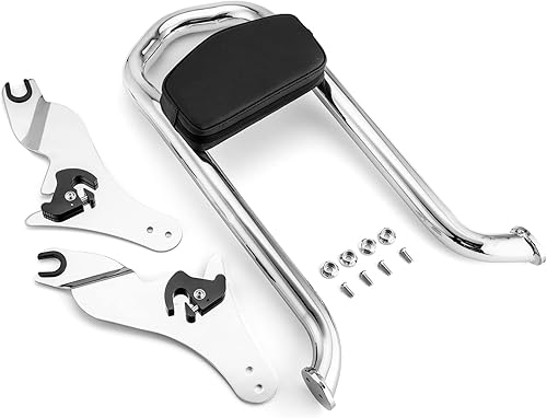 Miniatura 7 de Wsays Barra Sissy de 27 pulgadas de alto, respaldo de pasajero desmontable rápido de 1.3 pulgadas con almohadilla compatible con Harley Touring