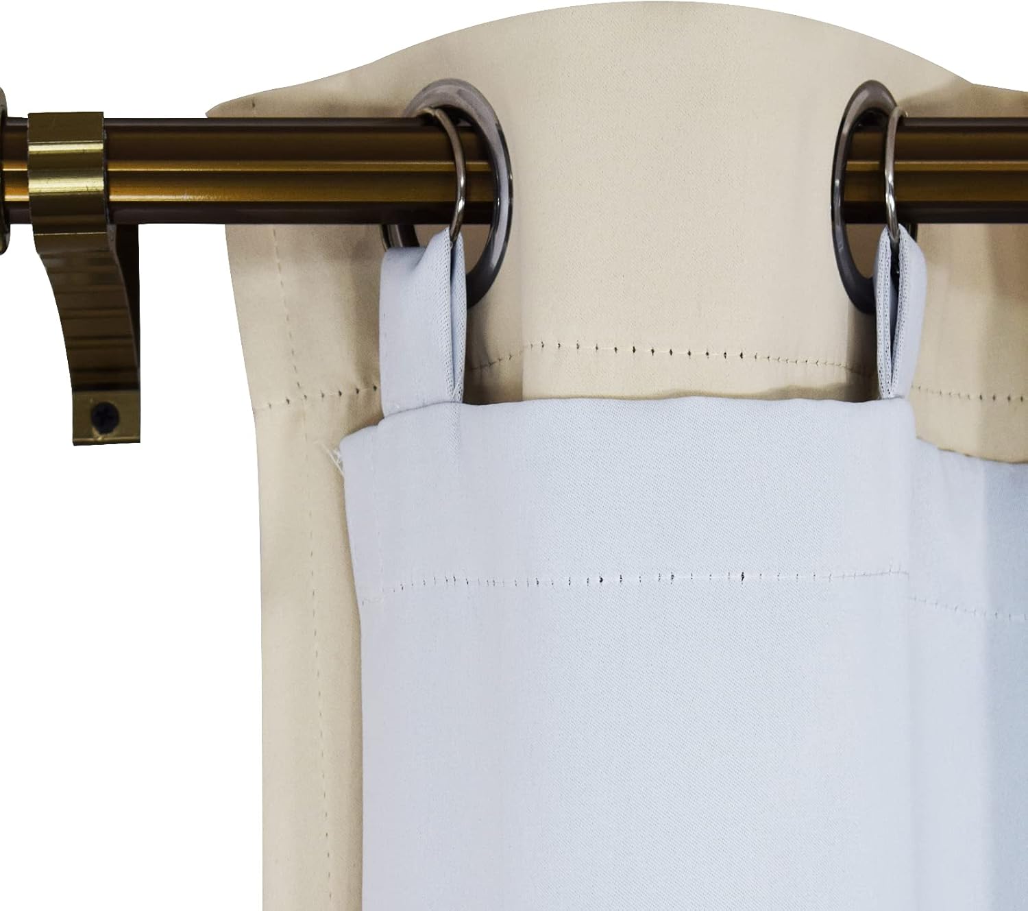 ENJOYBRIDAL Blackout Curtain Liner 50x59 Inch for 63 Inch Curtains, Thermal Insulated Drape Liner with 16 Rings, Room Darkening & Privacy Protection Curtain Liner