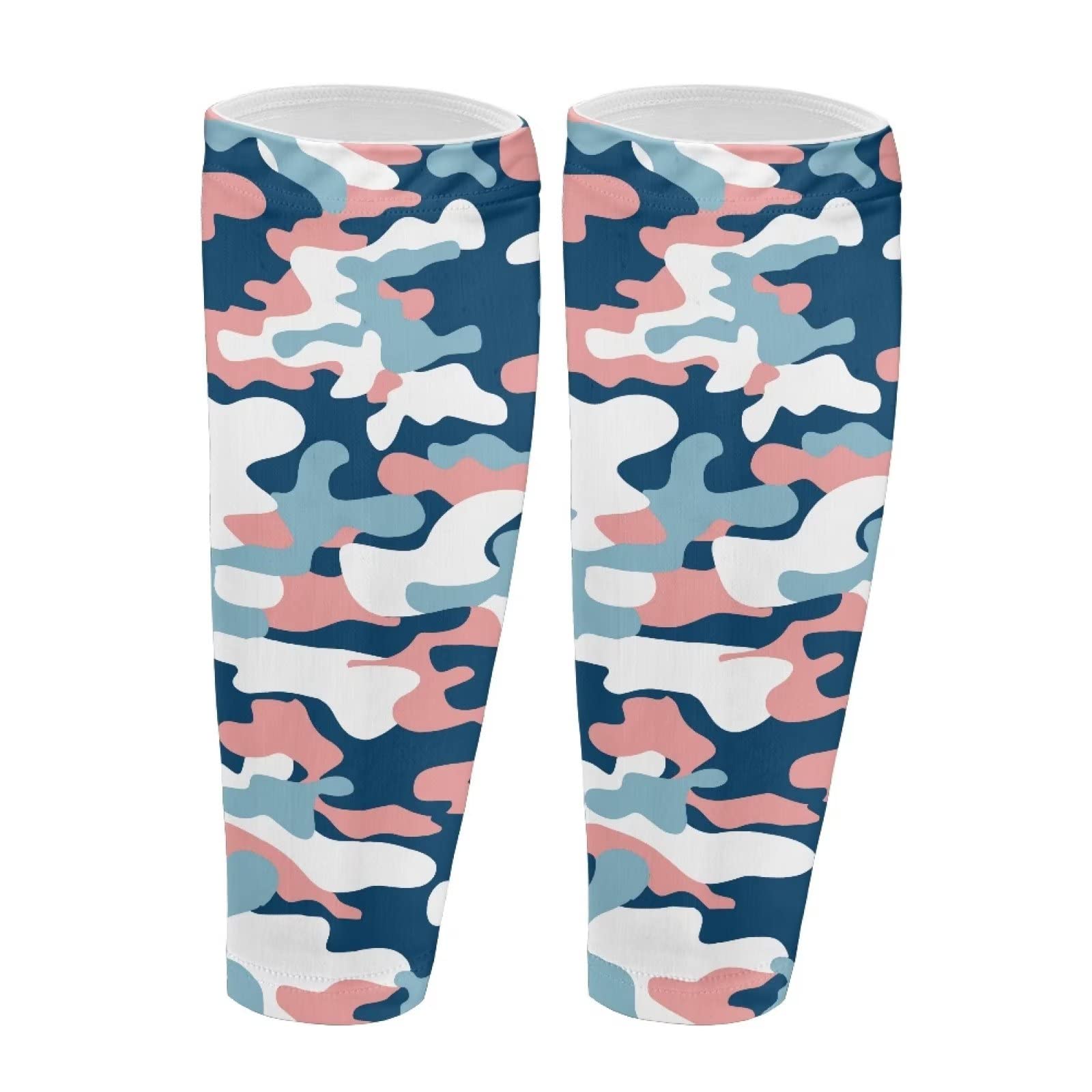 Poceacles Camouflage Pattern Leg Sleeves Compression for Women Men, Non-Slip Stretchy Leg Sleeves for Cycling Basketball Football, L