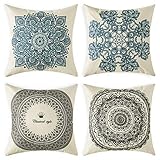 MIULEE Fundas para Cojines de Boho Funda de Almohada de Lino para Sofá Cojines Decorativos...