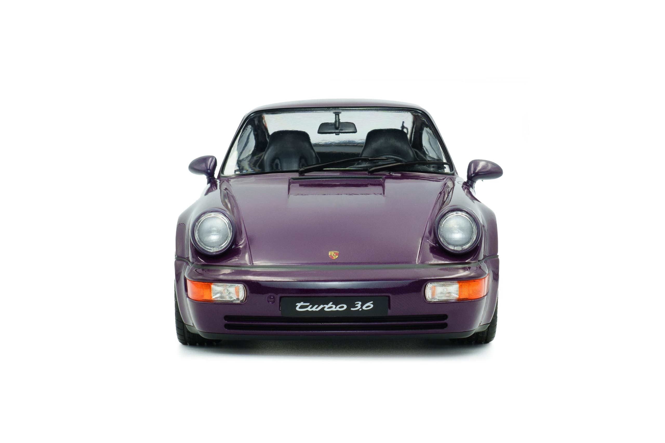 Solido Porsche 911 (964) Turbo (1990) - Carrozzina sportiva classica con ampia carrozzeria turbo, vernice metallica, Diecast modellino auto, blu viola, 1:18