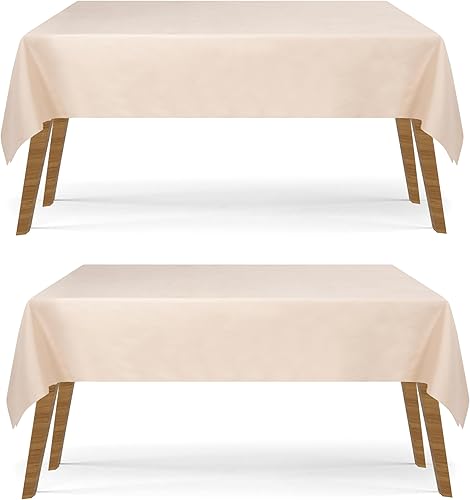 Juego de 2 manteles rectangulares de 60 x 84 pulgadas lavables de tela de poliéster para uso diario decoración de bodas fiestas comedores y