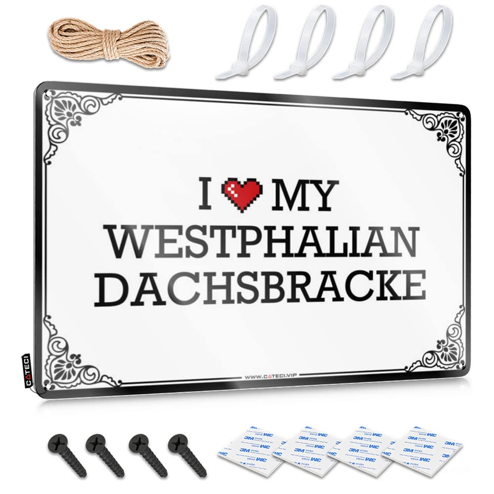 IBWNBBUSN Bar Mirrors For Man Cave I Love My Westphalian Dachsbracke Tin Sign Tin Metal Sign Tin Signs Warning(30X40CM)