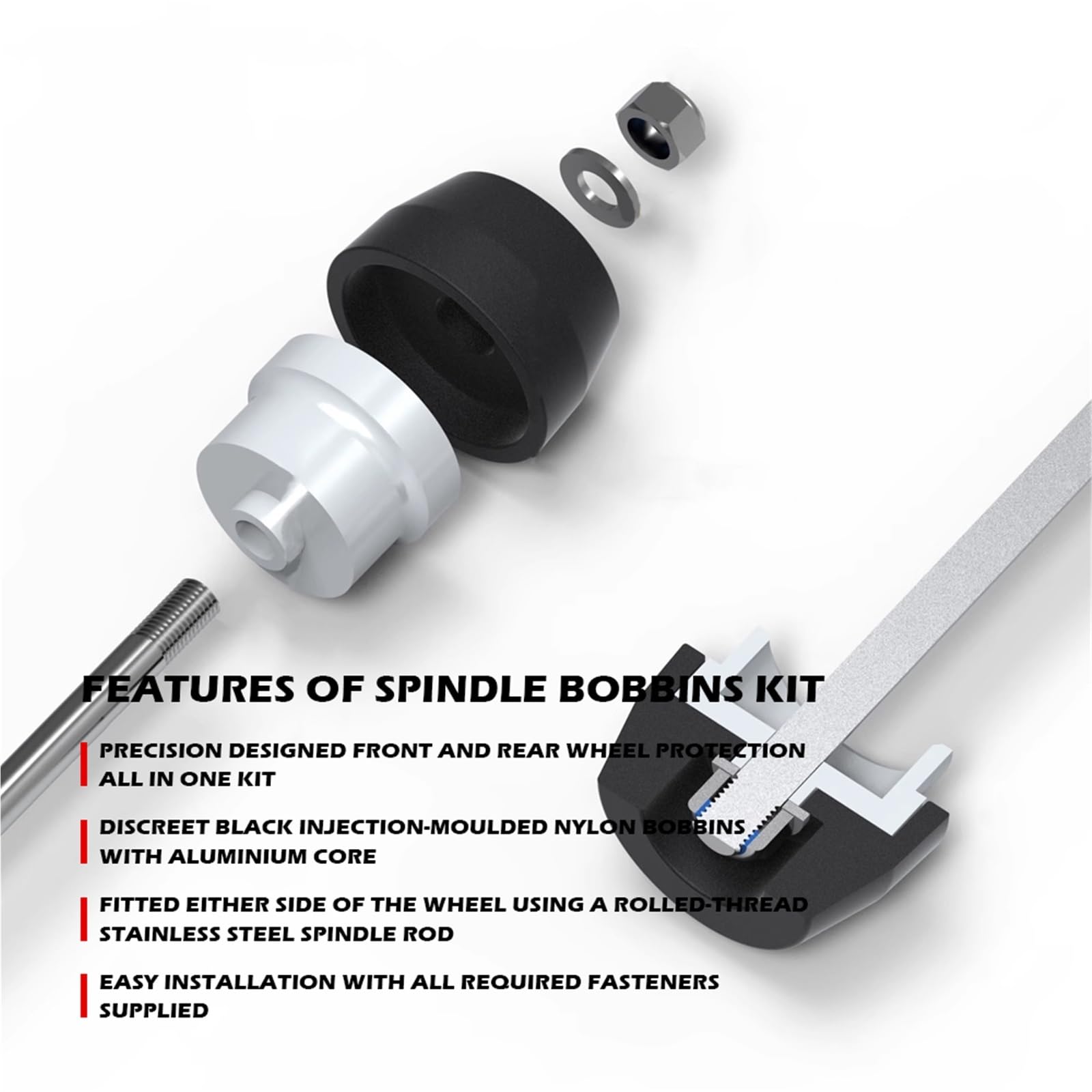 Osłona Wahacza Motocykl Przedni Tylny Widelec Osi Crash Slider Pasuje Do SUZUKI SV 650 SV650X 2016-2025 Akcesoria Antykolizyjnego Slidera Tylna Osłona Wahacza Protector(Frame Slider)