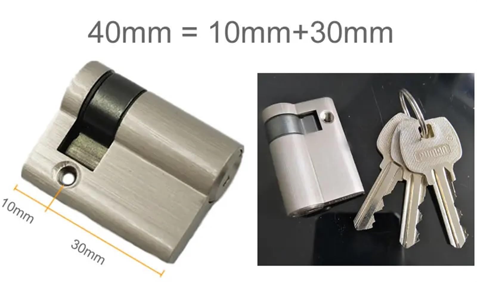 Smart Lock Core Half Eccentric Lock Cylinder Height 32MM for Channel Lock Door Security Door 1Pcs(40mm)