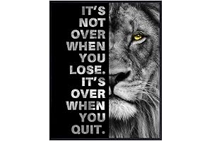 Inspirational Teen Boy Wall Decor: Empowering Quotes and Lion Design