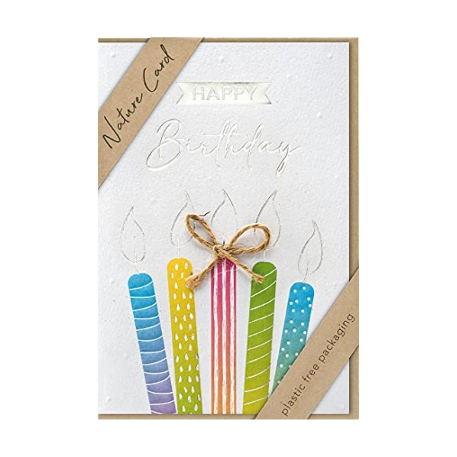 bsb - Karte zum Geburtstag - Nature Card - Nachhaltige Karten zum Geburtstag - Geburtstagskarten mit Umschlag - Geburtstagskarte Frauen & Männer - Glückwunschkarte 11,5 x 17 cm - Kerzen Motiv