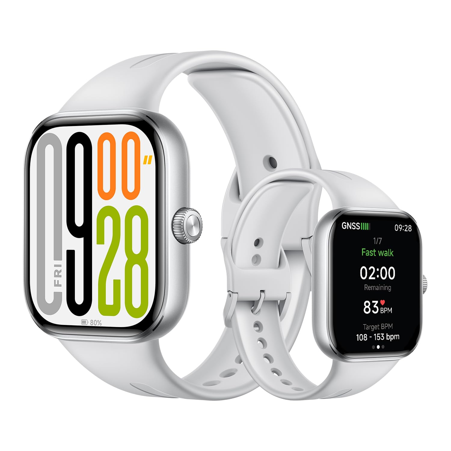 Redmi Watch 5 smartwatch, Sports Fitness Tracker,2.07 AMOLED, 24 days battery life, Bluetooth calling, 150+Sports mode, Heart rate, Sleep tracking, 5ATM, GPS, Android™ & iOS, Silver Gray