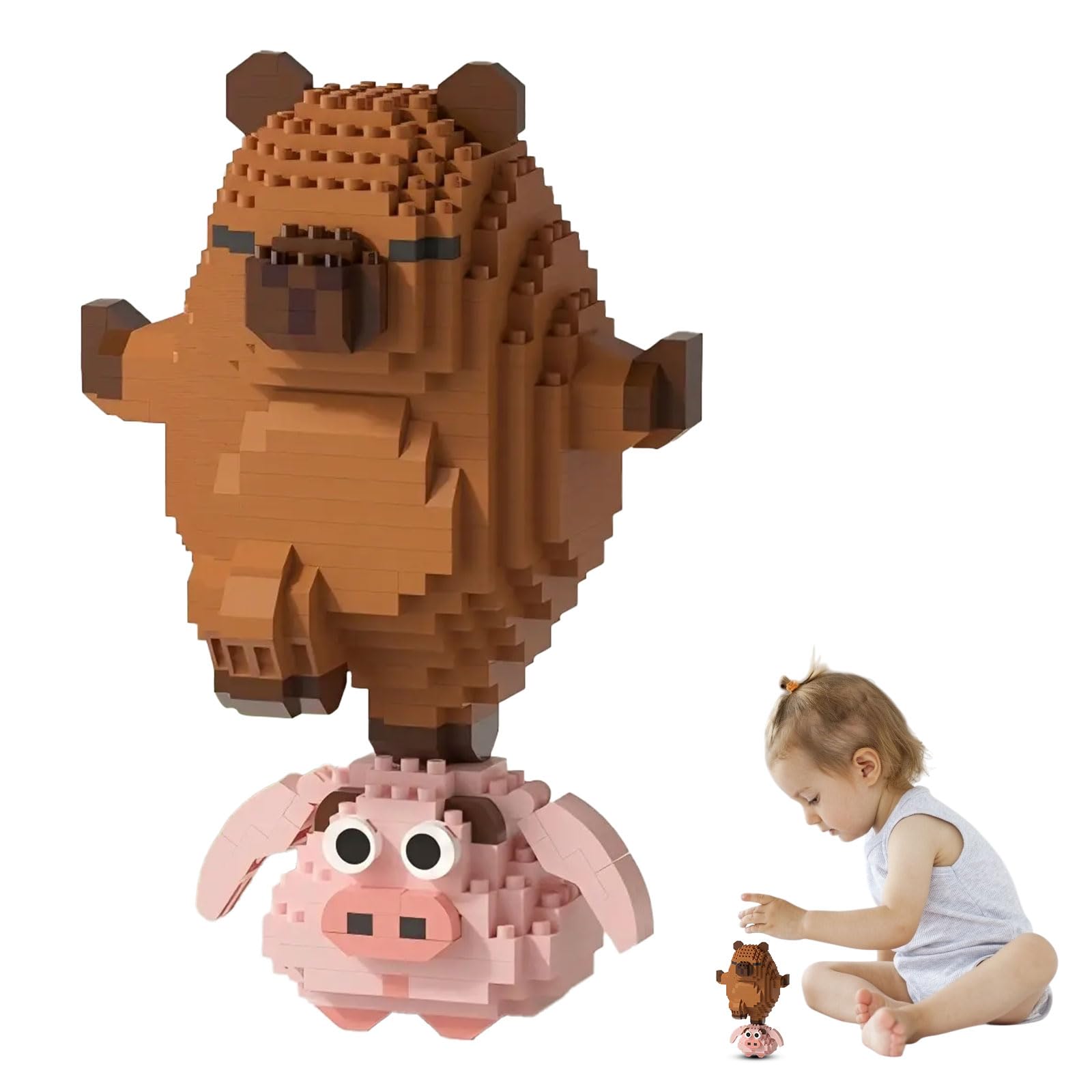 Capybara Mini Building Blocks Cartoon DIY Building Blocks Capybara Cute Guinea Pig Model Building Block Toy for Parent-Child Interactive GamesStress-Relieving Educational Toys Capybara Gifts (style B)