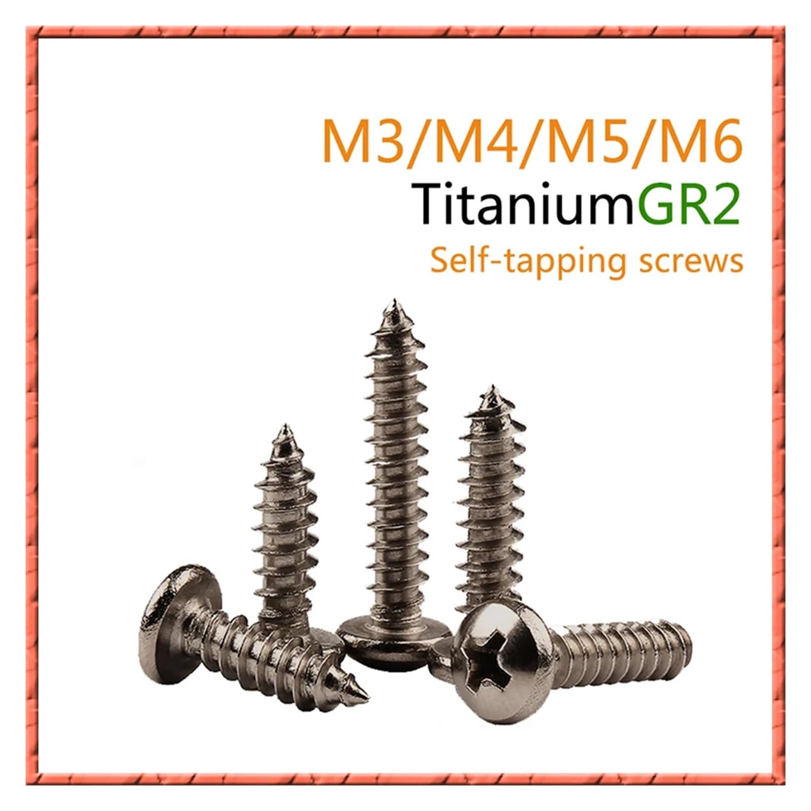 Tornillos de cabeza plana micro de titanio puro GR2 M1M3M4M5M6, tornillos de cabeza plana con ranura en cruz for madera, tornillos electrónicos ranurados(100PCS,20MM_M5)
