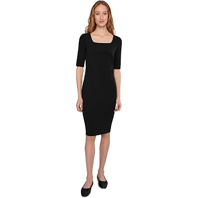 Платье Mod-o-doc Elbow Sleeve Below The Knee Ruched Dress