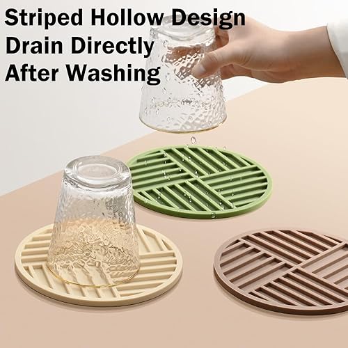 Miniatura 8 de H&W 6 salvamanteles de silicona para ollas y sartenes calientes, almohadillas calientes antideslizantes para cocina, soportes para ollas resistentes