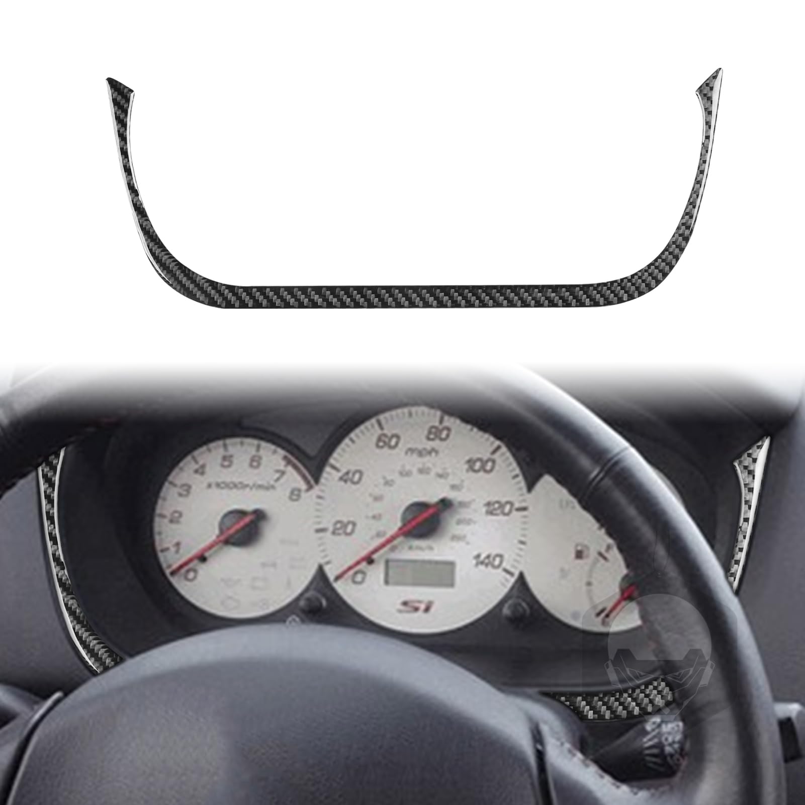 Real Premium Carbon Fiber Compatible with Honda Civic Si 2001 2002 2003 2004 2005 Accessories Car Speedometer Enclosure Cover Sticker Decal Interior Trim