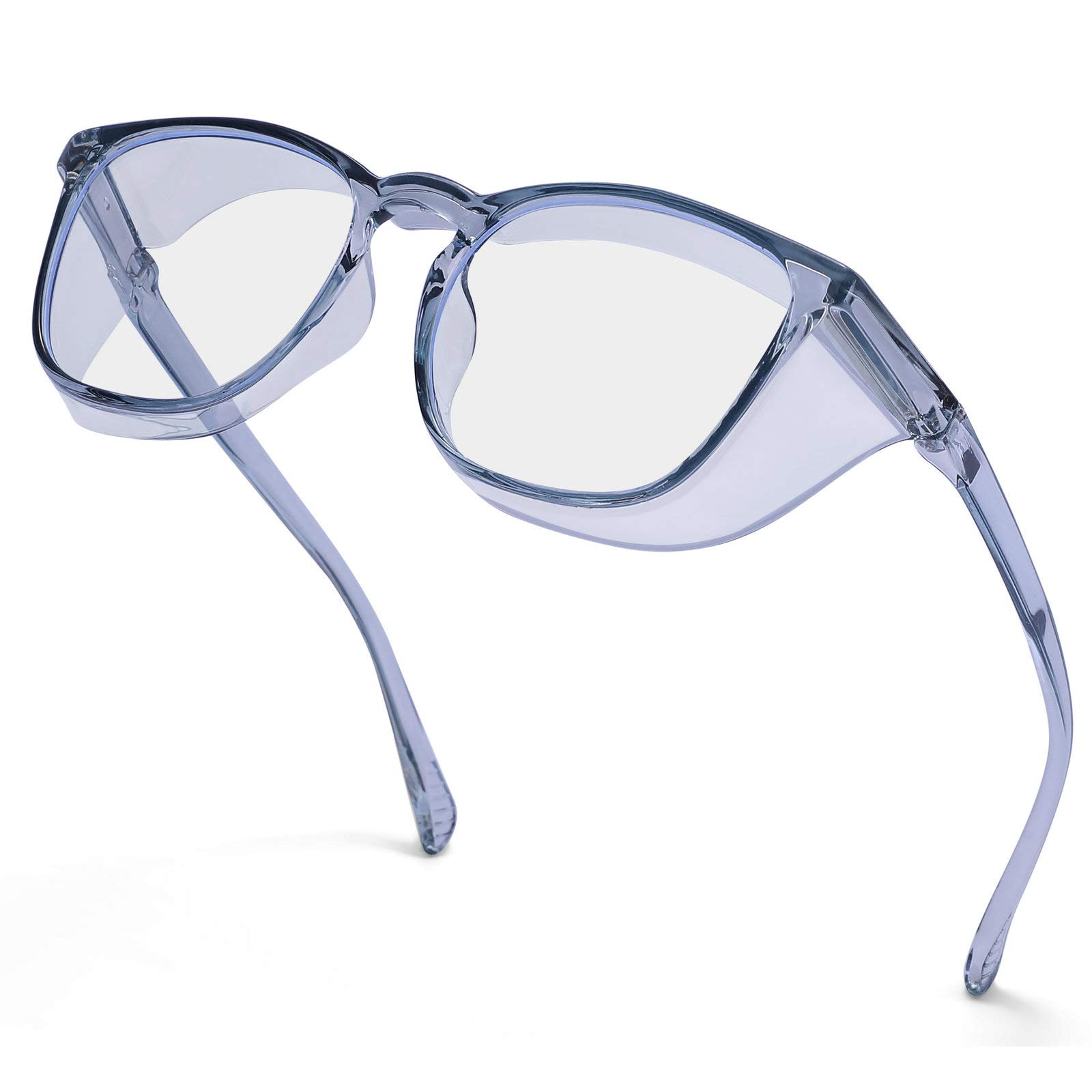 mincl Anti-Fog Anti-Saliva Safety Glasses UV Protection Blue Light Blocking Goggles for Men Women Square Frame Clear Lens