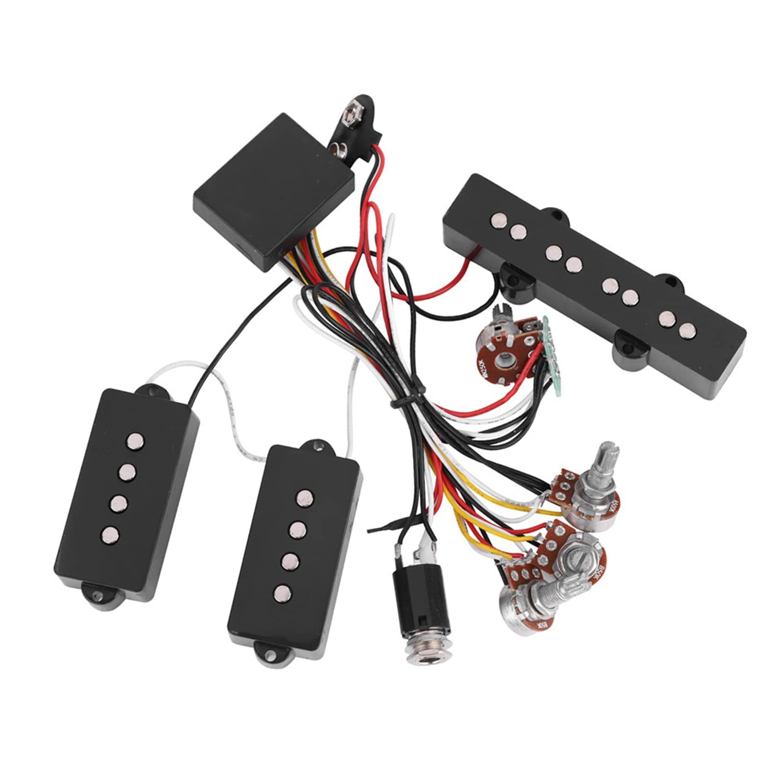Pastillas de Bajo Eléctrico 3 Bandas Ecualizador Activo y Pasivo con Preamplificador Cableado Circuito para Guitarra Bajo Optimizado para Mayor Claridad y Versatilidad