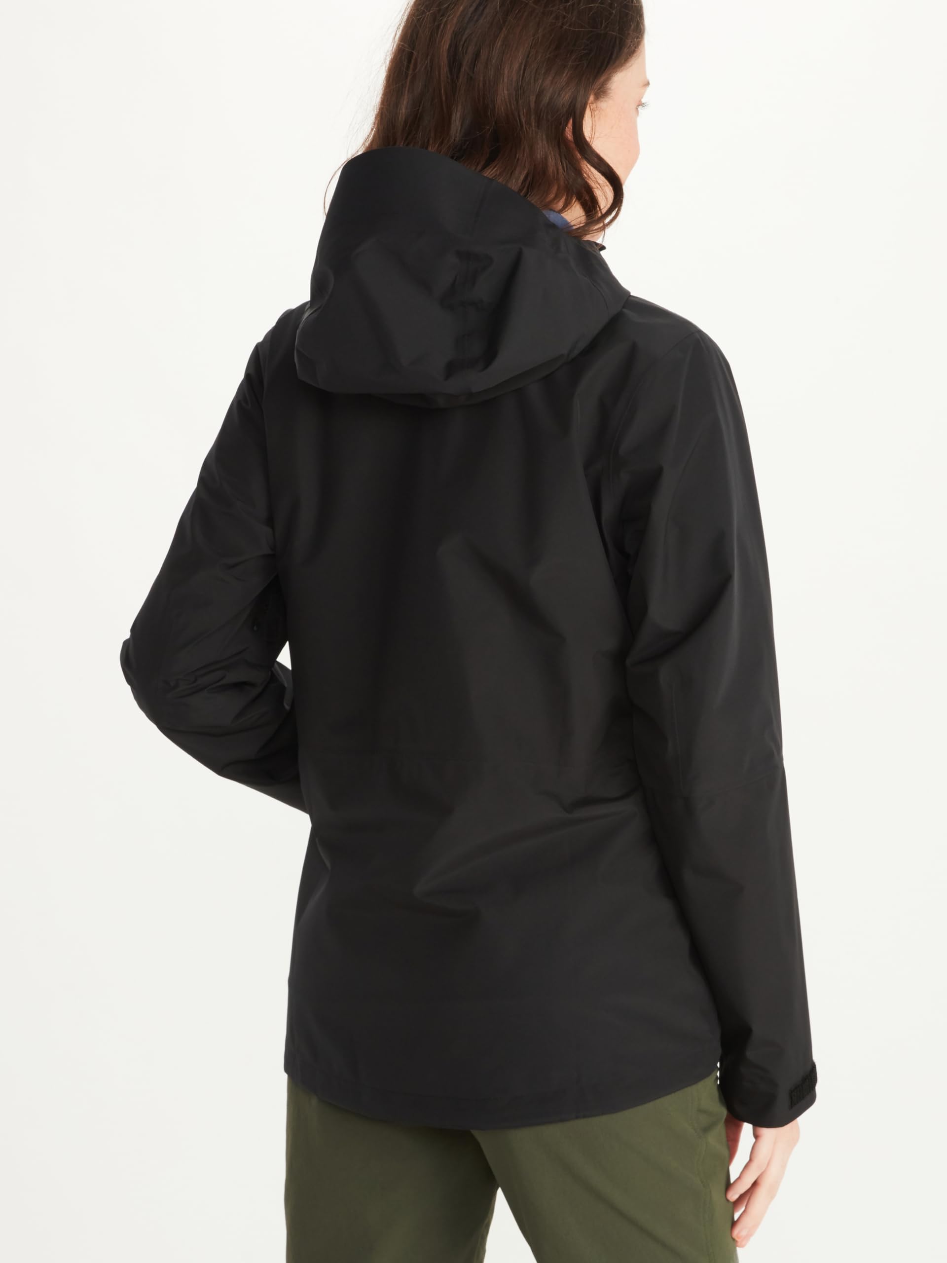 Marmot Kobiety Wm's Minimalist Jacket, Wodoodporna kurtka przeciwdeszczowa GORE-TEX, oddychający płaszcz przeciwdeszczowy z kapturem, lekka wiatrówka hardshell na wędrówki, Black, S