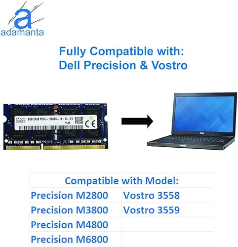 Miniatura 6 de Original de fábrica 8 GB (1x8 GB) Compatible para Dell Alienware Inspiron Latitude Optiplex Precision Vostro DDR3L 1600 Mhz PC3L-12800 SODIMM 2Rx8