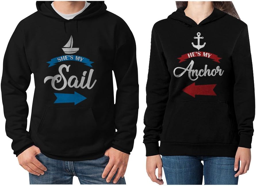 Tstars She's My Sail He's My Anchor Valentine's Day Gift Matching Couples Hoodies