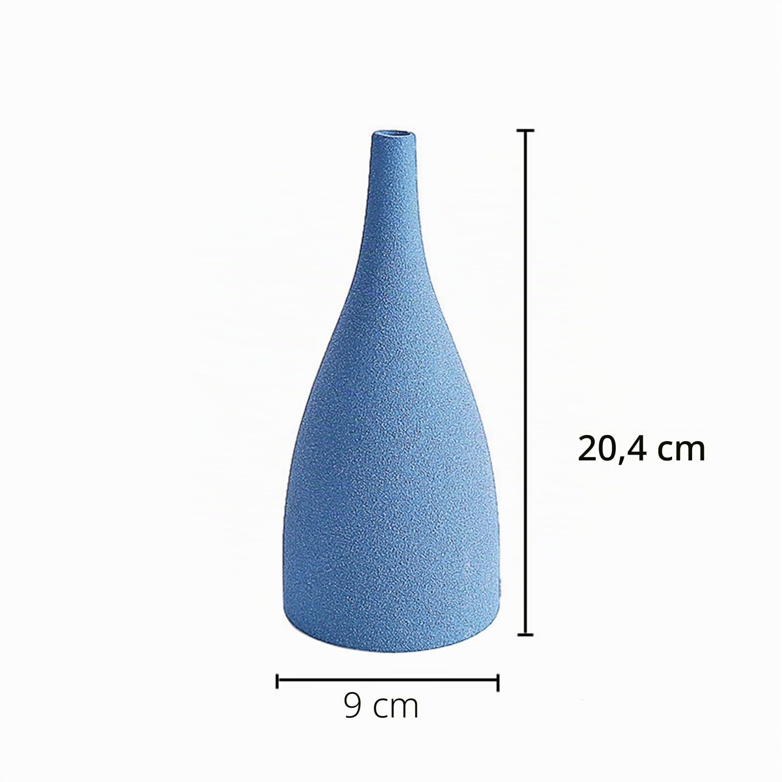 rismart Pequeño Cerámica Flor Florero Juego de 3, Casa de Campo Hogar Decoración Flor Ornato por Hogar Oficina Fiesta Boda Azúl