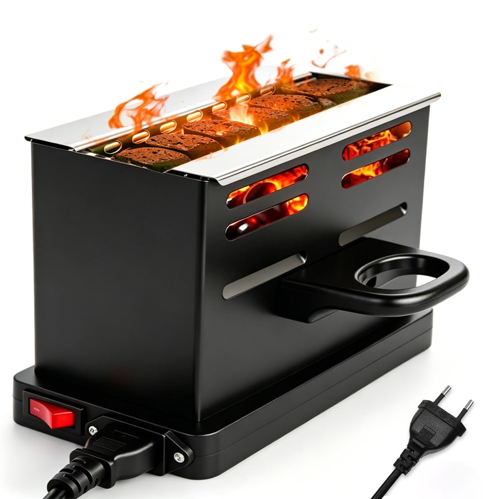 Kohleanzünder Shisha, 800 Watt Kohlegrill Shisha, Tragbar Kohlenanzünder mit Extra Langem 150cm Kabel, Elektrischer Kohleanzünder mit Dreiseitiges-Hitzesystem