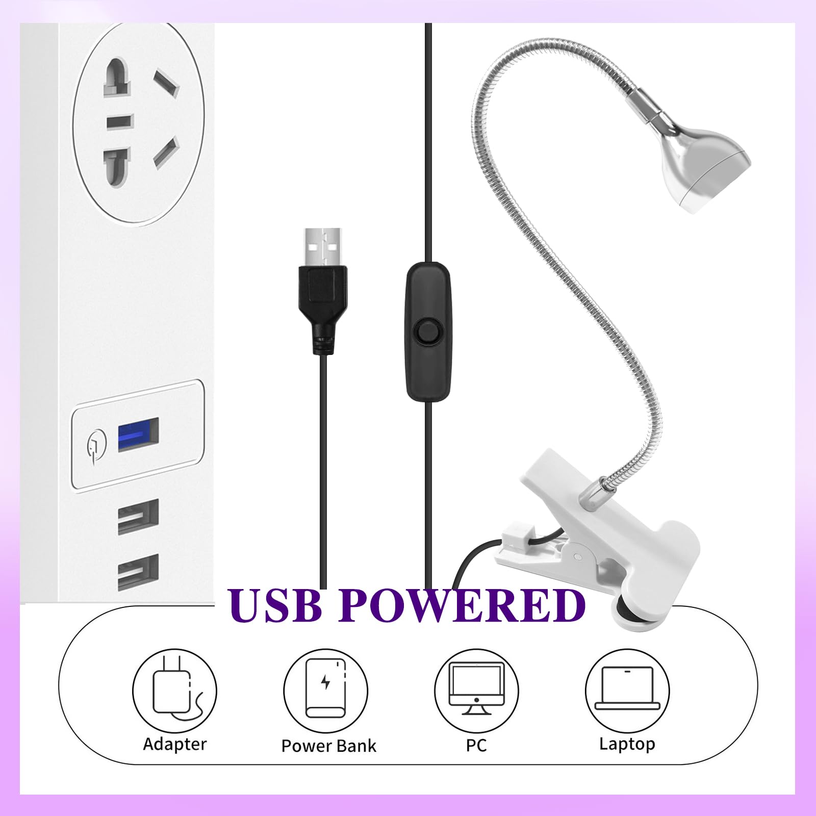 Soodyoow 3W UV Lamp for Gel Nails Nail Lamp, Mini UV Lamp for Beginners Salon, DIY (Silver), Plateado - Image 4