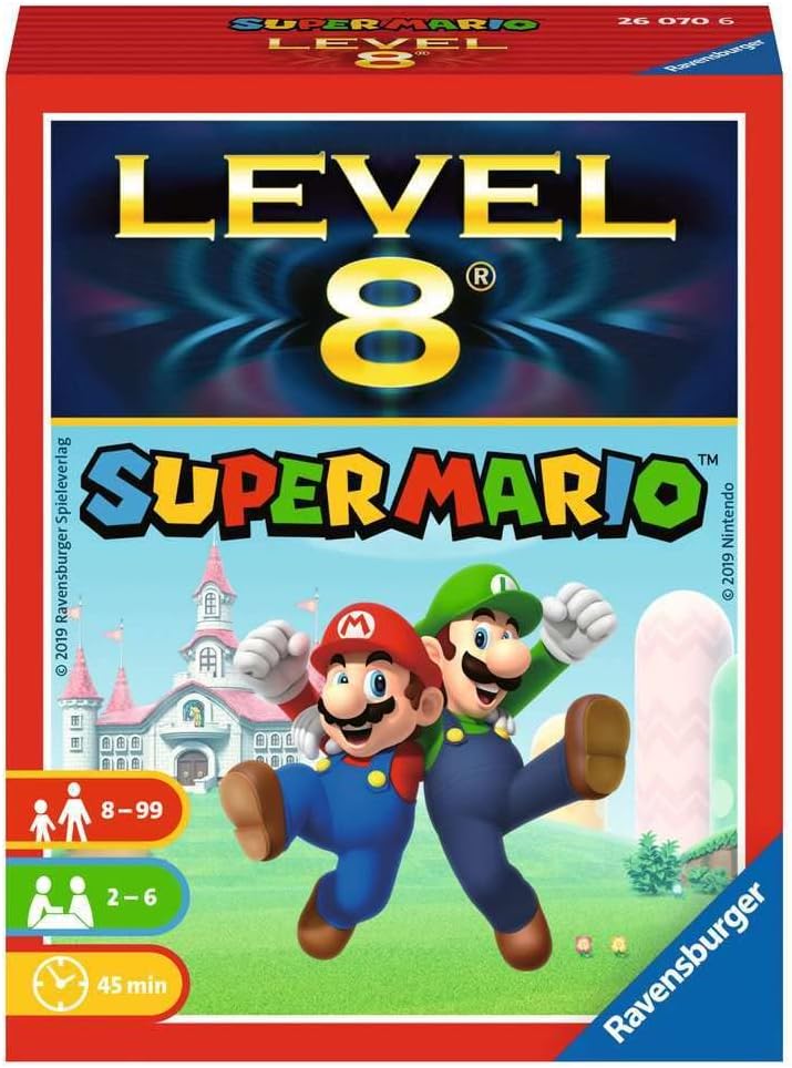 Ravensburger 26070 Super Mario Level 8 Card Game from 8 Years Board Game for 2-6 Players Family Game Super Mario Edition