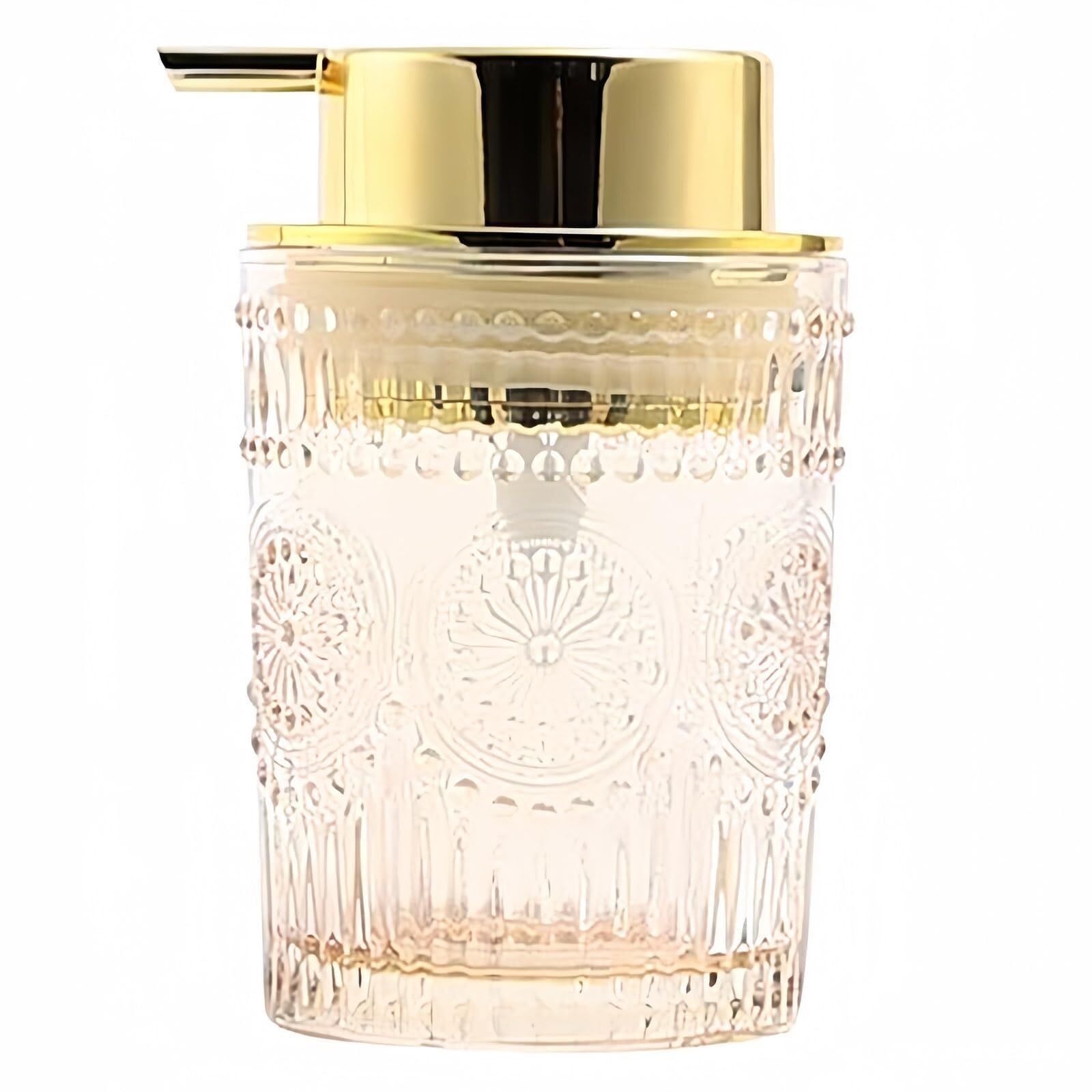 Friendshiphome Pink Dish Foaming Soap Dispenser 11Oz Foam With Gold Pump Bathroom Stuff(Pink)