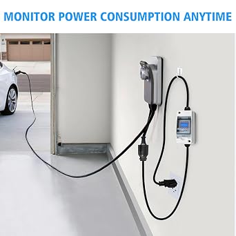 Home Energy Monitor, Haoguo 110V EV Charger Pass-Through Power Usage Monitor with IP 65 Waterproof for Indoor/Outdoor Use, Ideal for Monitor RV, Outdoor Generators, Households