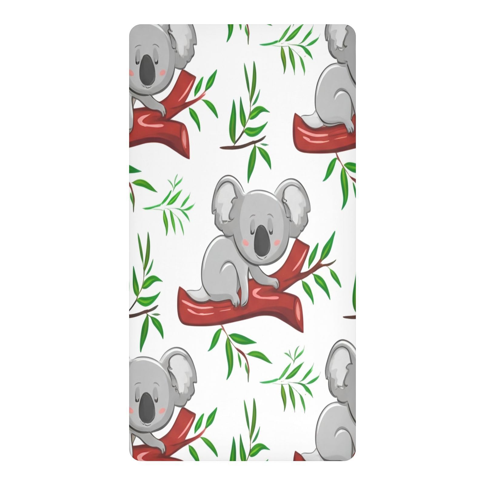 JiangGgen Cartoon Koalas Baby Crib Sheet Soft Breathable for Standard Crib-M