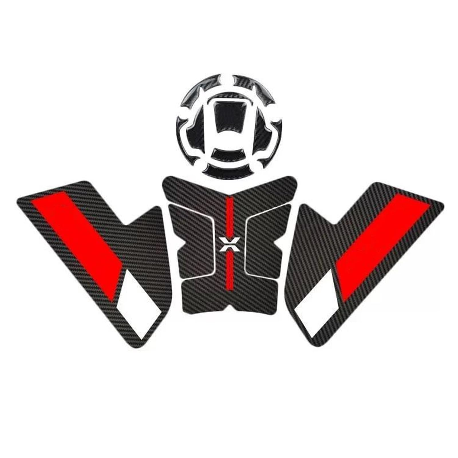 Adesivi per paraserbatoio Adesivi Serbatoio Carburante Moto Decalcomanie per CFMOTO 250CLX Protezione Gas Ginocchio Grip Laterale Pad Antiscivolo Serbatoio Carburante Pad(Rosso)