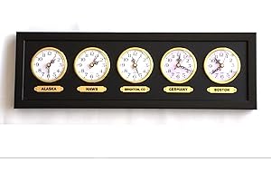 Exceptional 5-Zone Wall Clock: Customizable Time Zones for Global Convenience