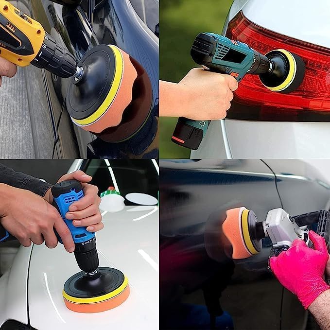Image of Car Polishing Buffing Tool Kit 11 PCS 3-Inch Foam Drill Polish Pads Sponge Buffing Pads for Car Waxing and Polishing