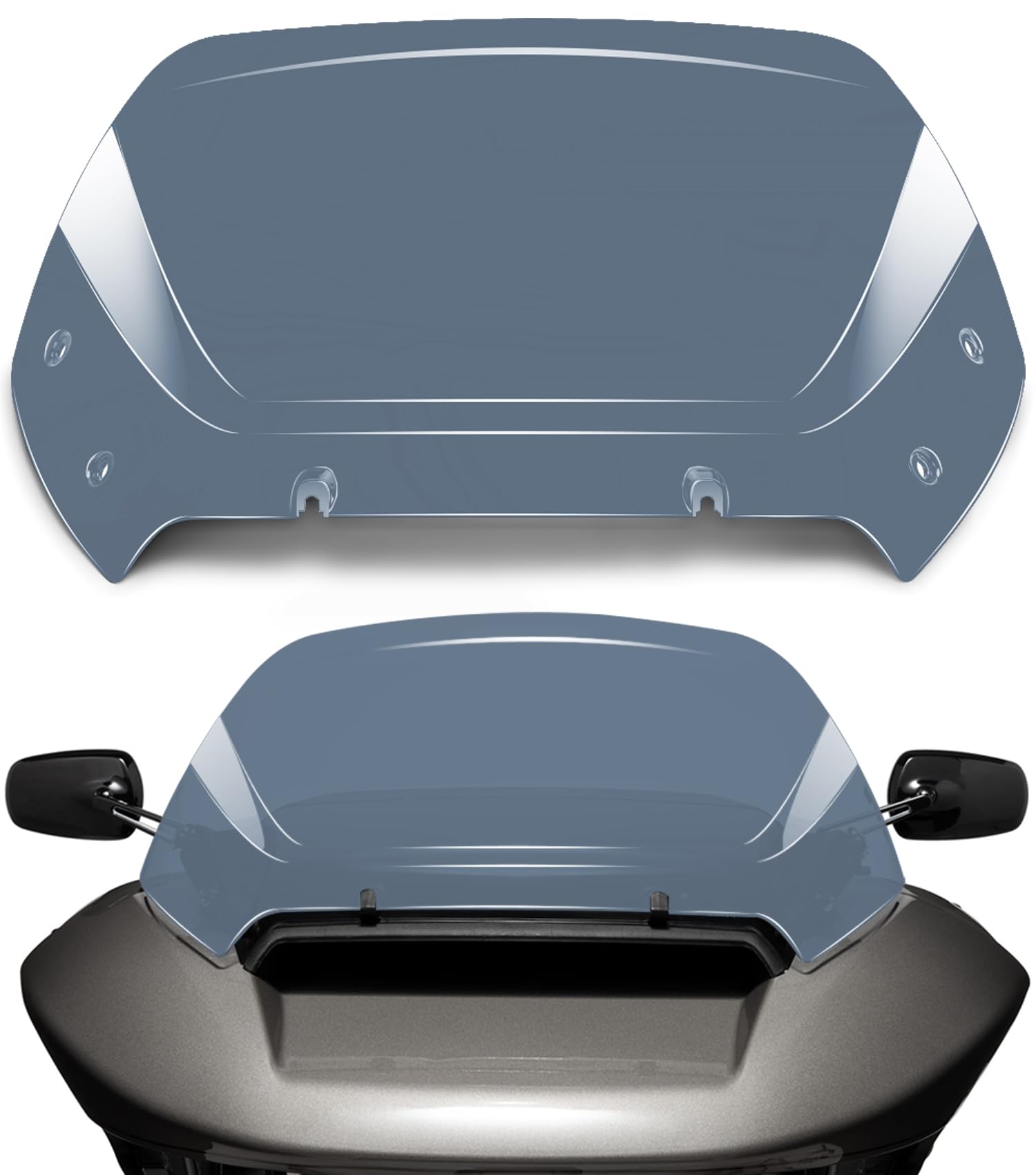 10" Wave Windshield Windscreen Wind Splitter fits for Harley Davidson CVO Road Glide FLTRXSE 2023-up, CVO Road Glide ST FLTRXSTSE 2024-up, Road Glide FLTRX 2024-up (Smoke)