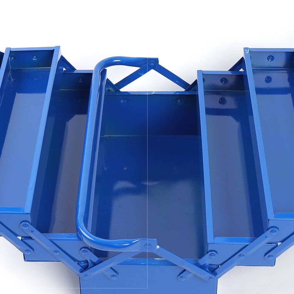Caja de herramientas vacía, caja de herramientas con 5 compartimentos de metal, maletín de herramientas, caja de herramientas, caja de herramientas vacía, maletín de herramientas vacía