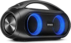 Caixa de Som Boombox AIWA Bluetooth IPX5, Luzes Multicores, com alça - AWS-BBS-02