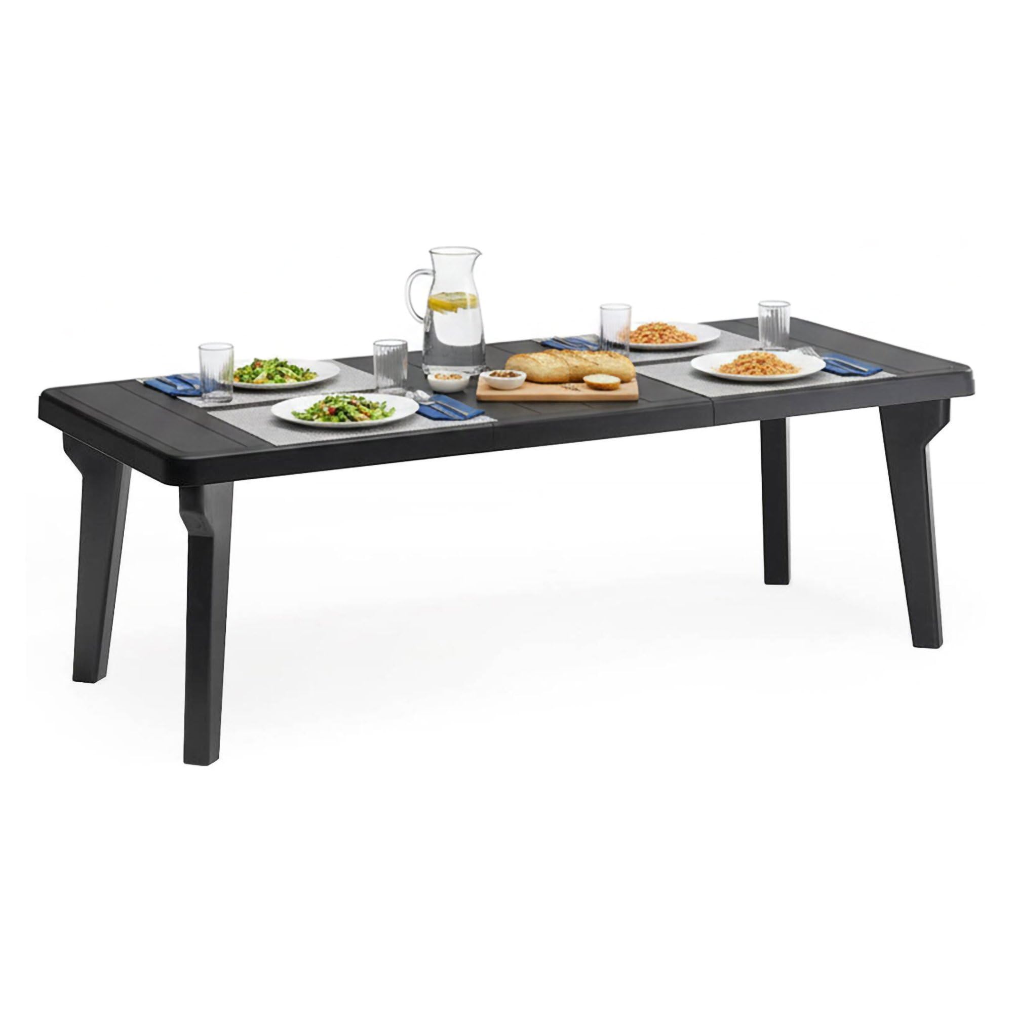 Dmora - Tavolo da esterno Mercurio, Ripiano rettangolare, Tavolo allungabile da giardino o da bar, 100% Made in Italy, 160-220x90h74 cm, Antracite