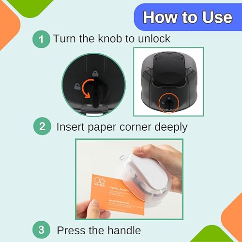 Miniatura 6 de Sunstar Stationery - Cortador de esquina Kadomaru PRO NEO negro con holograma auténtico EE. UU., solo UE