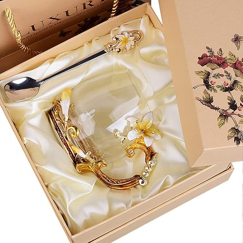 Miniatura 7 de Taza de té, Regalos para el Día de la Madre, Tazas de café, Taza de té de vidrio con flor de lirio, Ideas únicas de regalos personalizados para
