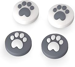 Thumb Grip Joystick Caps for Nintendo Switch/OLED/Lite Console, Cute Cat Paw Shape Kawaii Silicone Joystick Cover Replacement Thumb Grip Covers for Joycon Switch Controller - Black, 4PCS