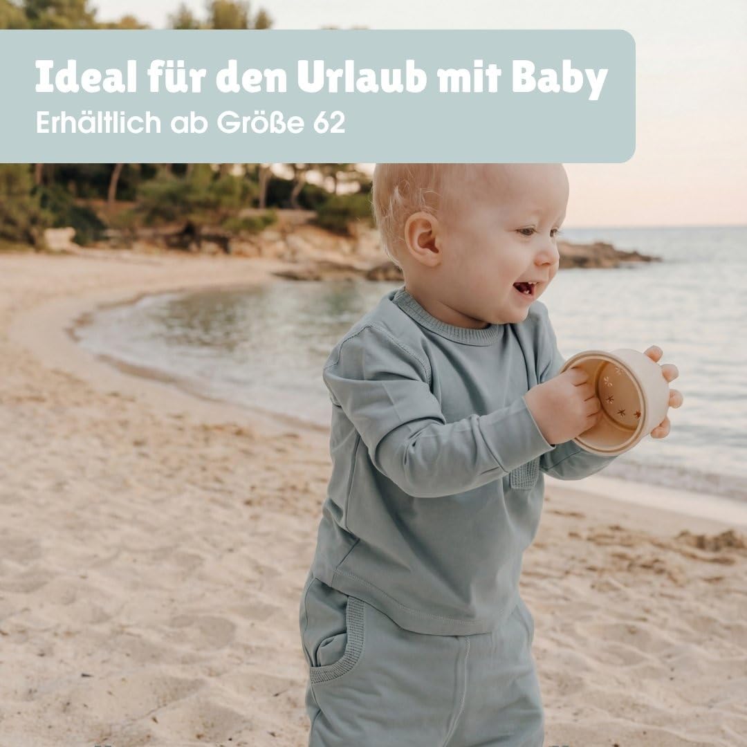 emma & noah UV-Oberteil Langarm für Babys & Kleinkinder, UPF 40+, geprüft nach DIN EN 13758, ohne Chemie, aus Bio-Baumwolle & Bambus-Viskose
